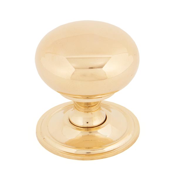 Polished Brass Mushroom Cabinet Knob 38mm