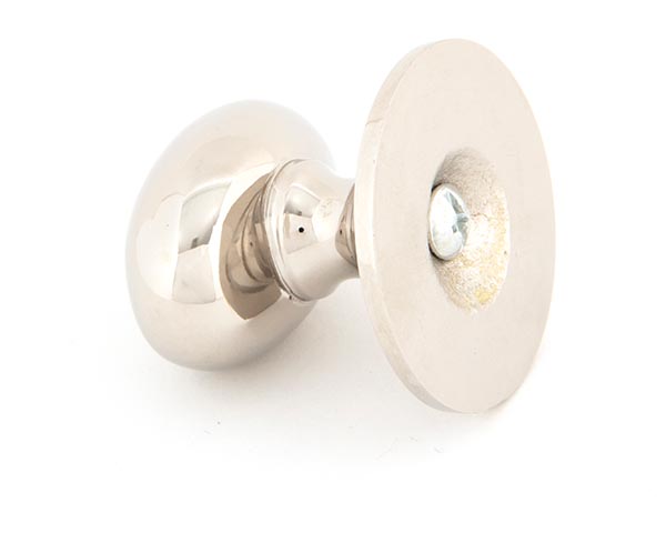 Polished Nickel Oval Cabinet Knob 40mm