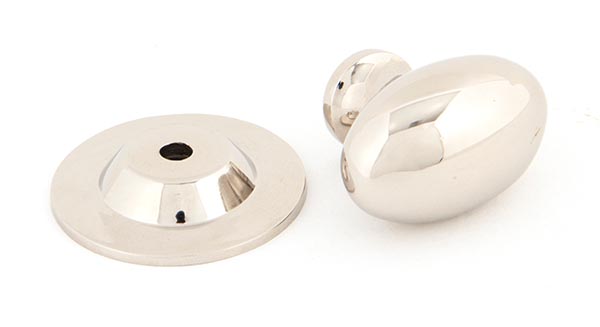 Polished Nickel Oval Cabinet Knob 33mm