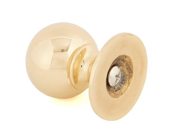 Polished Brass Ball Cabinet Knob 31mm