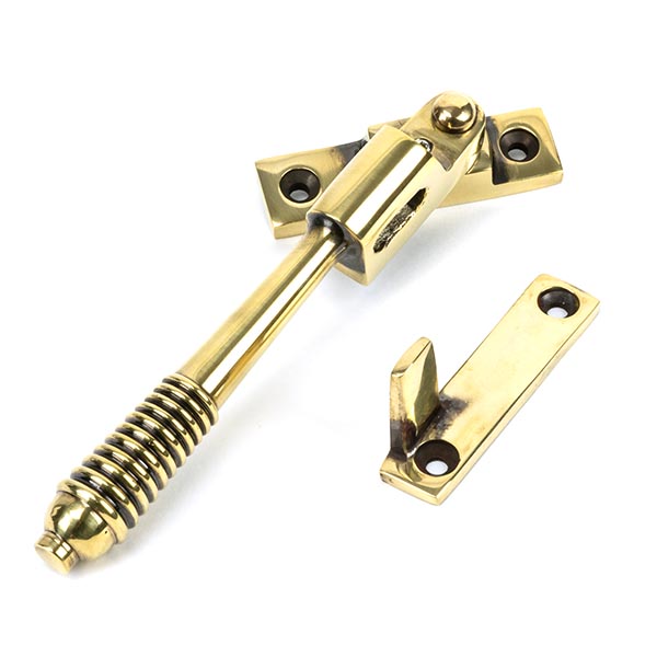 Aged Brass Night-Vent Locking Reeded Fastener