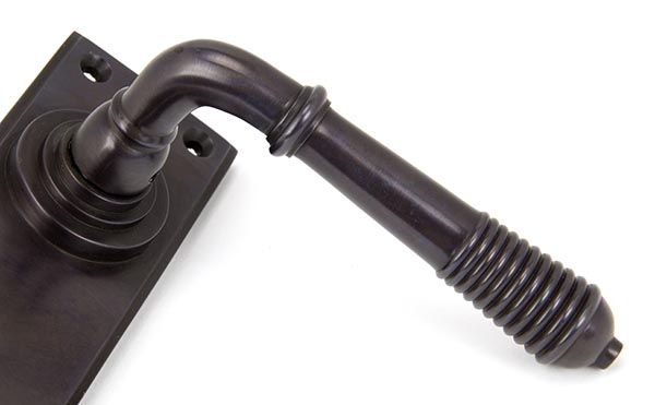 Aged Bronze Reeded Lever Lock Set