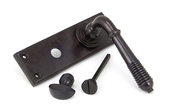 Aged Bronze Reeded Lever Bathroom Set