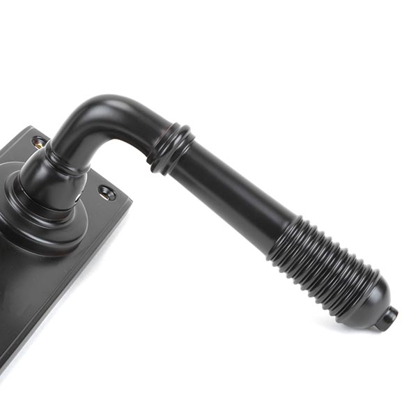 Aged Bronze Reeded Lever Euro Lock Set