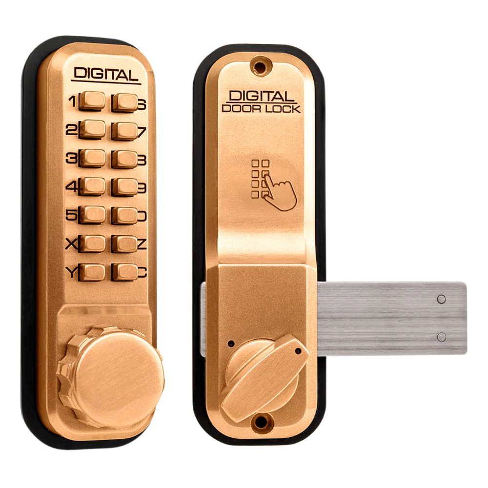 LOCKEY 2200 Series Digital Lock With Rim Dead Bolt - PB