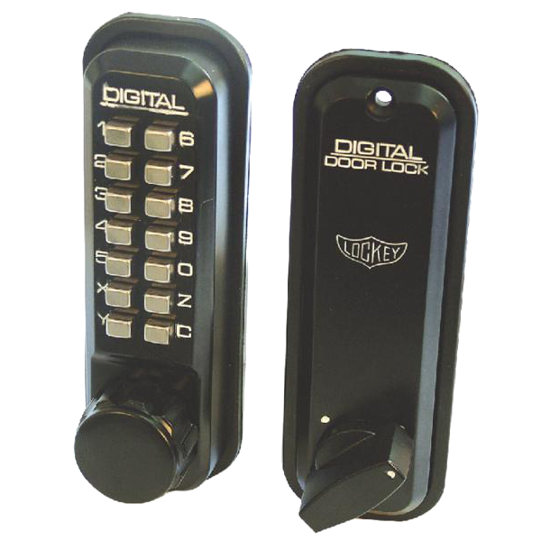 LOCKEY 2100 Series Digital Lock With Mortice Dead Bolt - BLK - Marine Grade