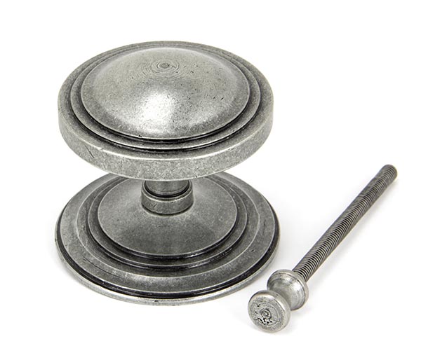 Pewter Art Deco Centre Door Knob