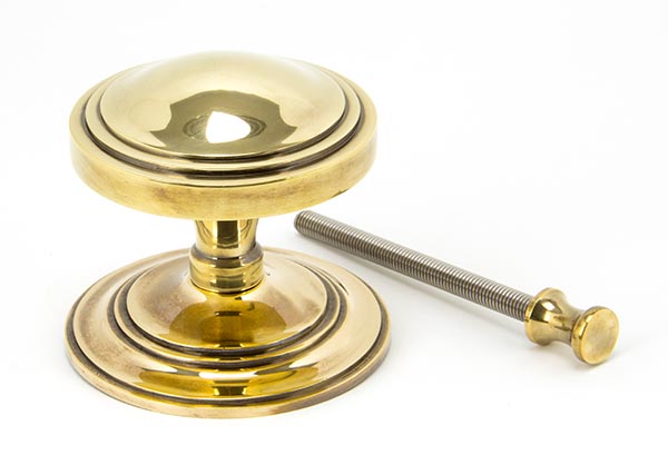 Aged Brass Art Deco Centre Door Knob