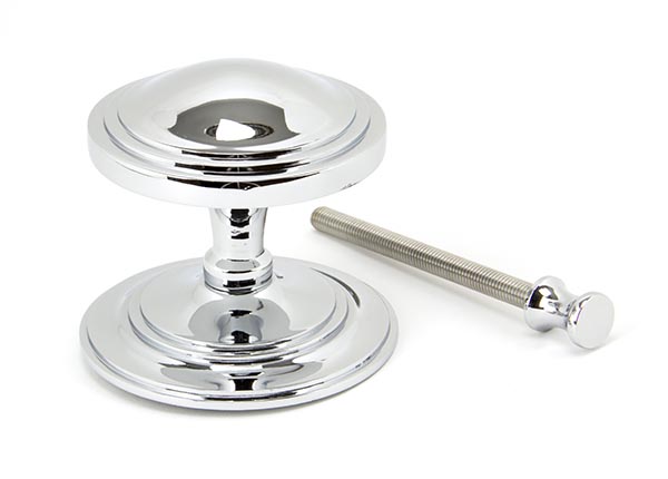 Polished Chrome Art Deco Centre Door Knob