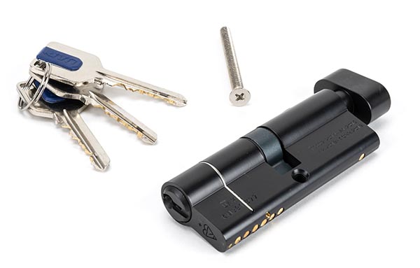 Black 40/40 6pin Euro Cylinder/Thumbturn