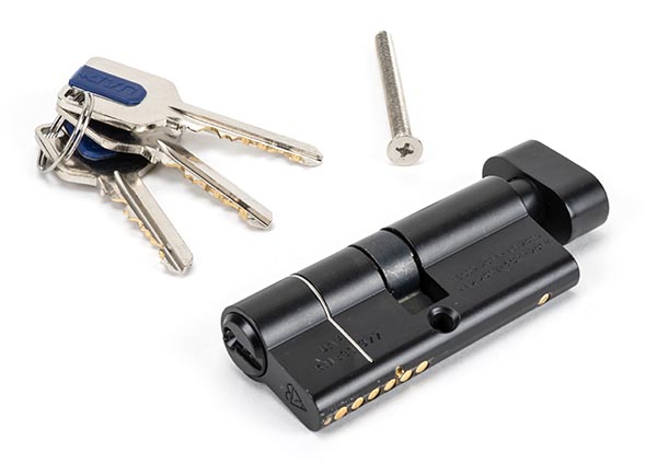 Black 35/35 6pin Euro Cylinder/Thumbturn KA