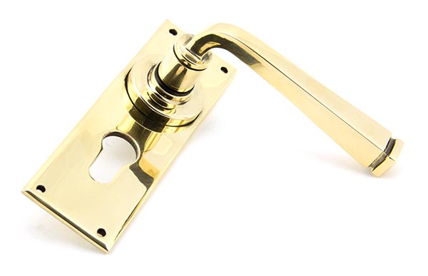 Aged Brass Avon Lever Euro Lock Set