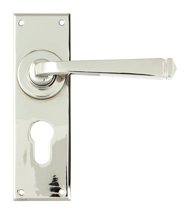 Polished Nickel Avon Lever Euro Lock Set