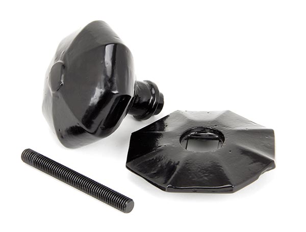 Black Octagonal Centre Door Knob - Internal