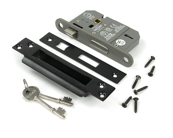 Black 2½" 5 Lever BS Sash Lock KA