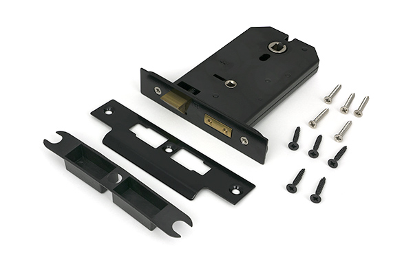 Black 5" Horizontal Bathroom Lock