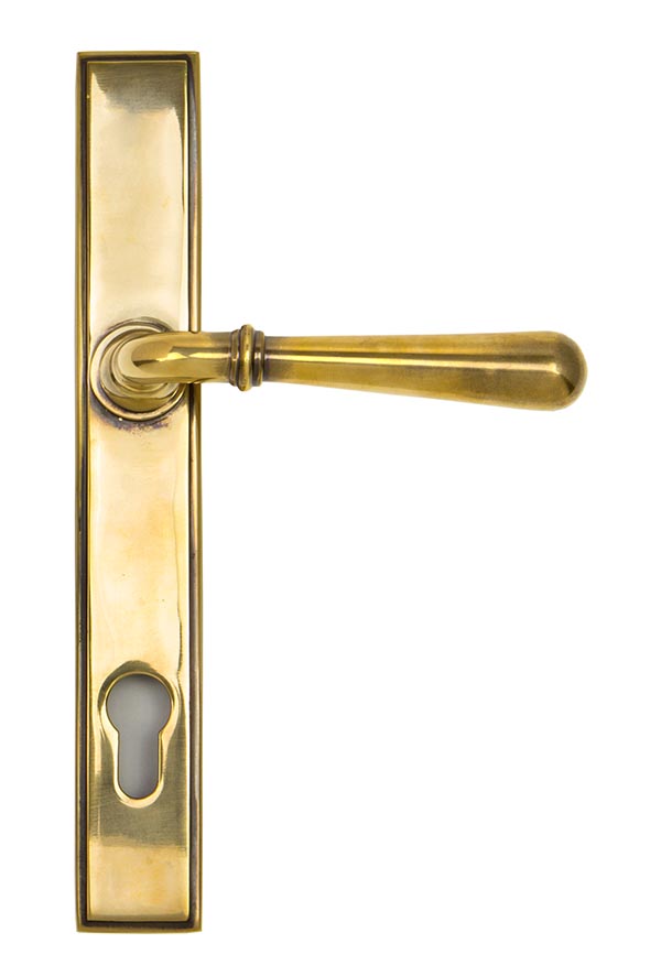 Aged Brass Newbury Slimline Lever Espag. Lock Set