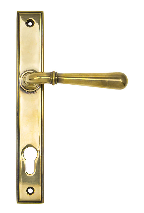 Aged Brass Newbury Slimline Lever Espag. Lock Set