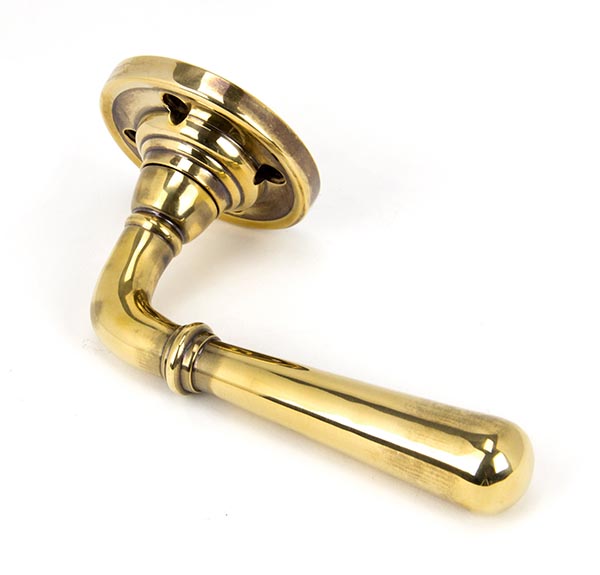 Aged Brass Newbury Lever on Rose Set
