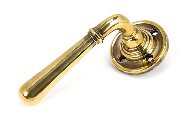 Aged Brass Newbury Lever on Rose Set