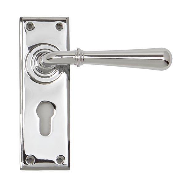 Polished Chrome Newbury Lever Euro Lock Set