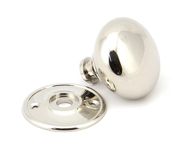 Polished Nickel 57mm Mushroom Mortice/Rim Knob Set