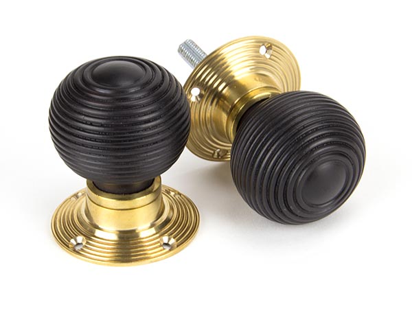 Ebony and PB Cottage Mortice/Rim Knob Set - Small
