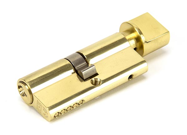 Lacquered Brass 35/35 Euro Cylinder/Thumbturn