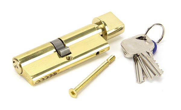 Lacquered Brass 40/40 Euro Cylinder/Thumbturn