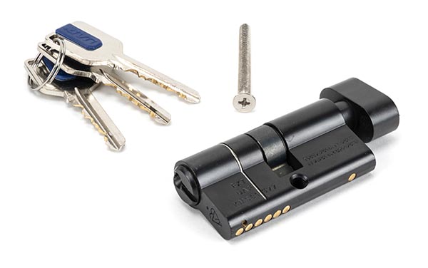 Black 30/30 6pin Euro Cylinder/Thumbturn KA
