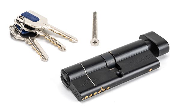 Black 40/40 6pin Euro Cylinder/Thumbturn KA