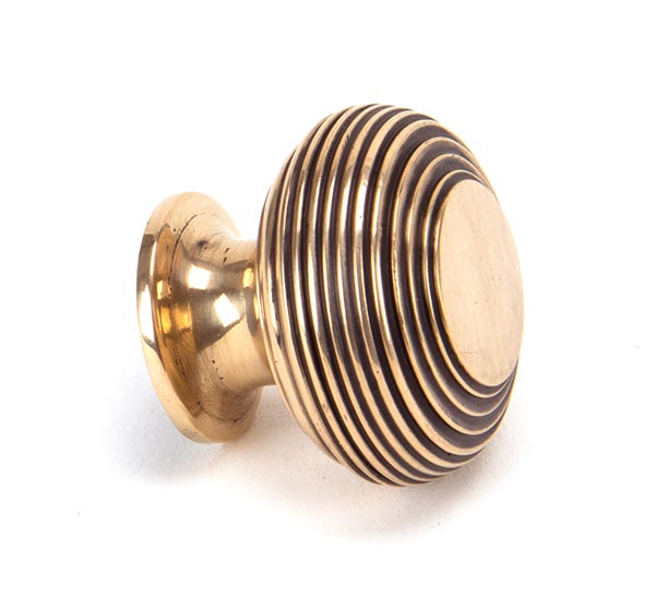 Polished Bronze Beehive Cabinet Knob 40mm