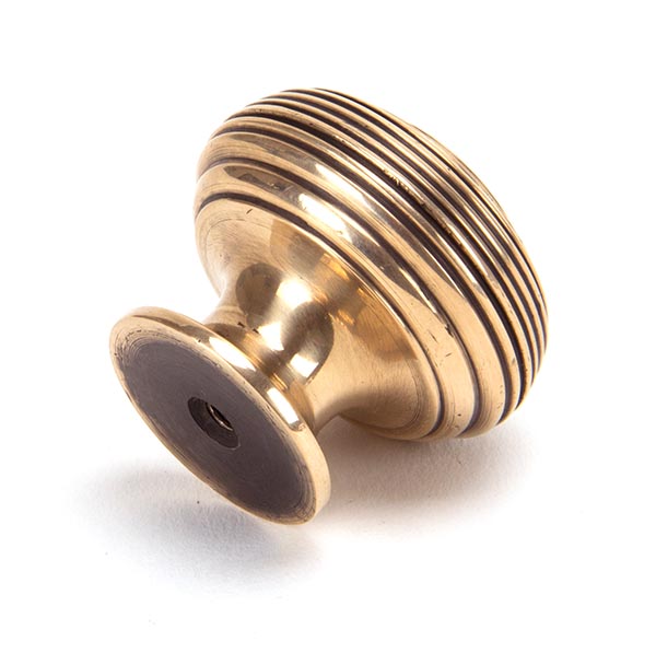 Polished Bronze Beehive Cabinet Knob 40mm