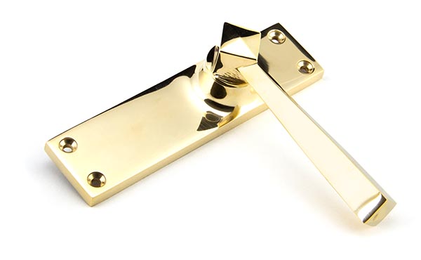 Polished Brass Straight Lever Latch Set