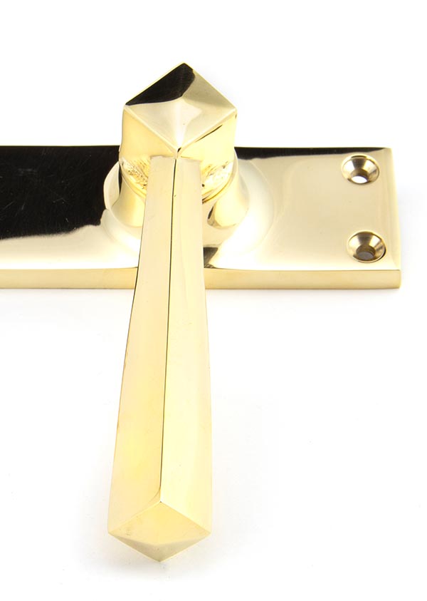 Polished Brass Straight Lever Latch Set