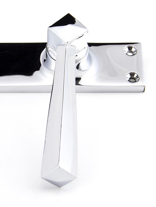 Polished Chrome Straight Lever Latch Set