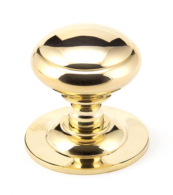 Polished Brass Round Centre Door Knob