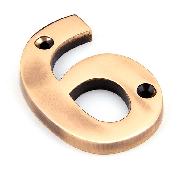 Polished Bronze Numeral 6