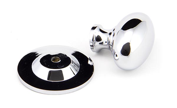Polished Chrome Oval Cabinet Knob 40mm
