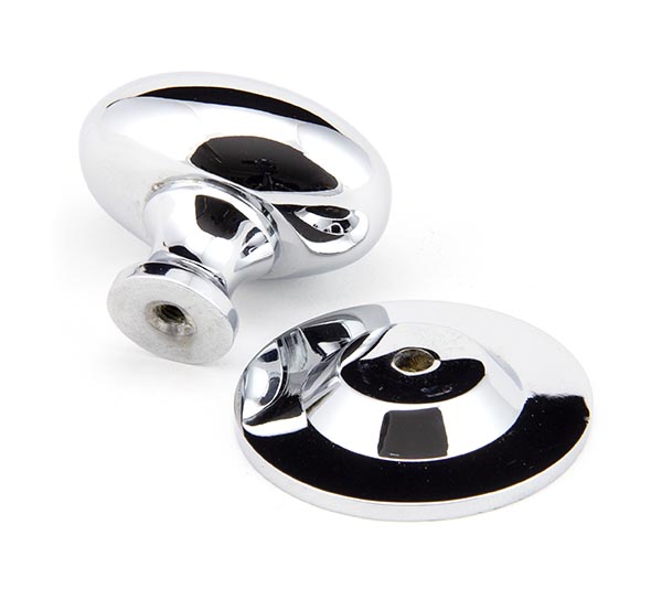 Polished Chrome Oval Cabinet Knob 40mm