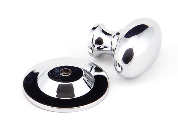 Polished Chrome Oval Cabinet Knob 33mm