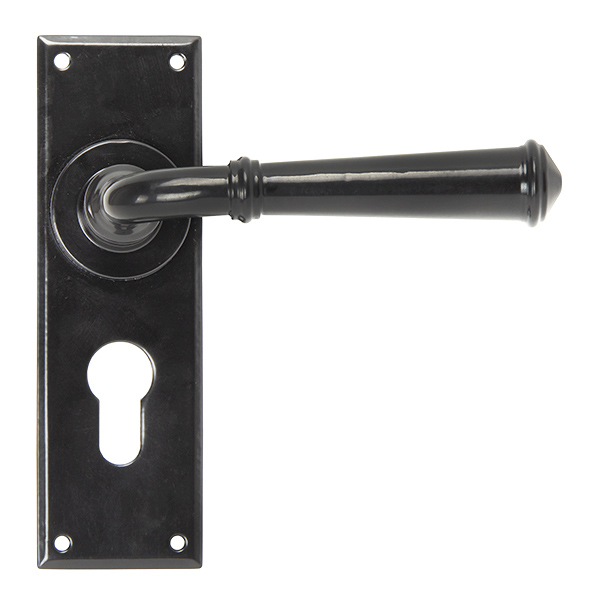 Black Regency Lever Euro Lock Set