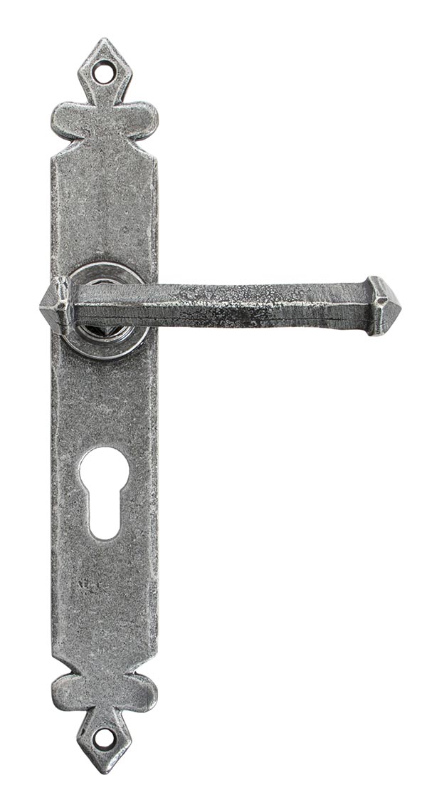 Pewter Tudor Lever Euro Lock Set