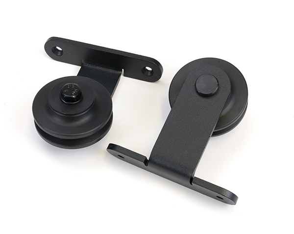100kg Black (Top Mount) Sliding Door Hardware Kit (2m Track)