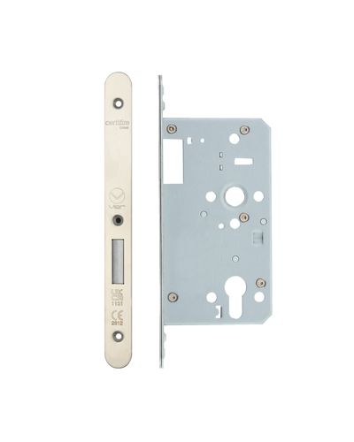 2 Piece - DIN euro deadlock - backset 60mm - radius - single throw