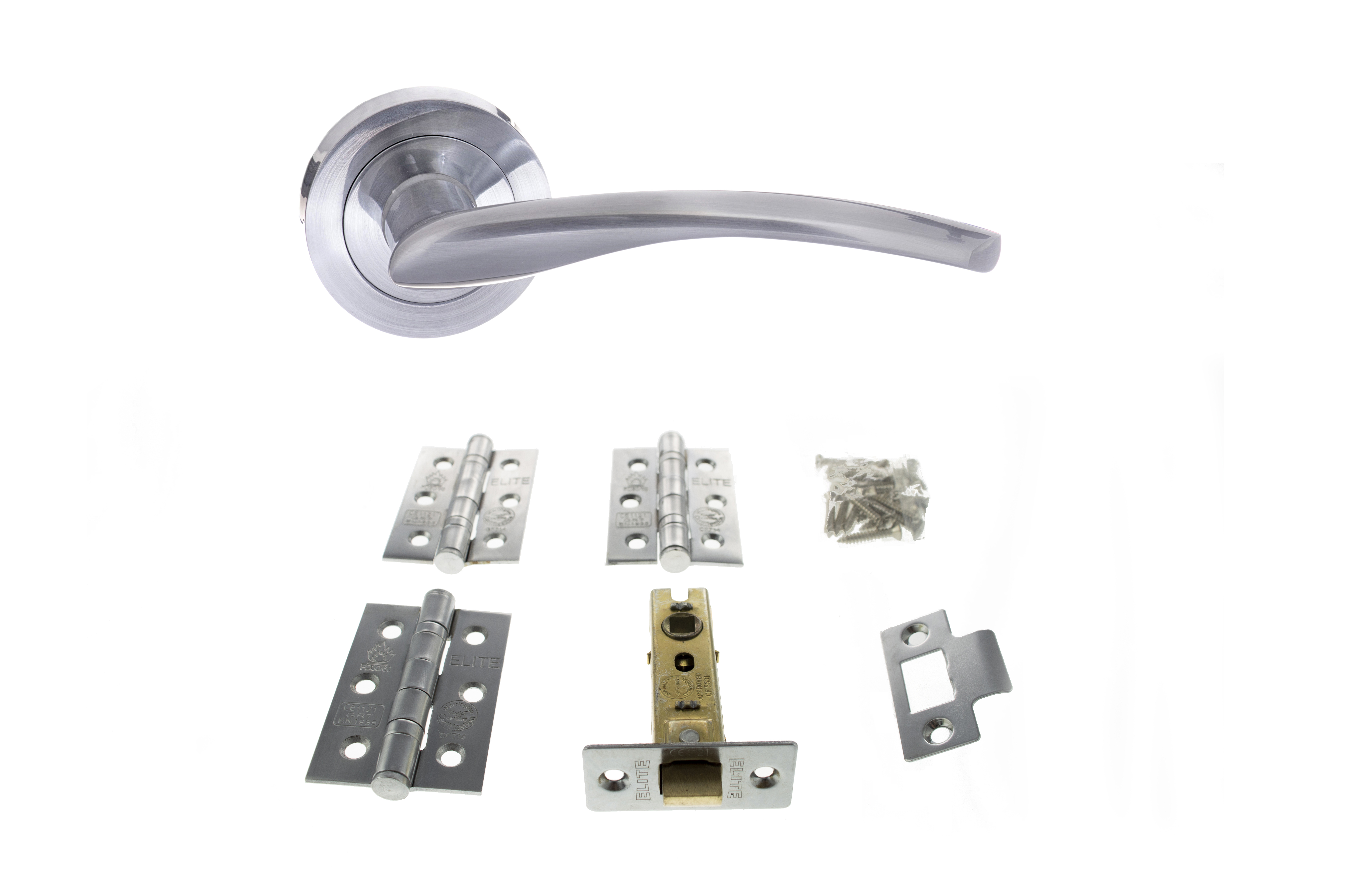 Atlantic Arizona Dorpac Bundle (2.5" Latch, 3"x2" Hingesx3) - Satin Chrome