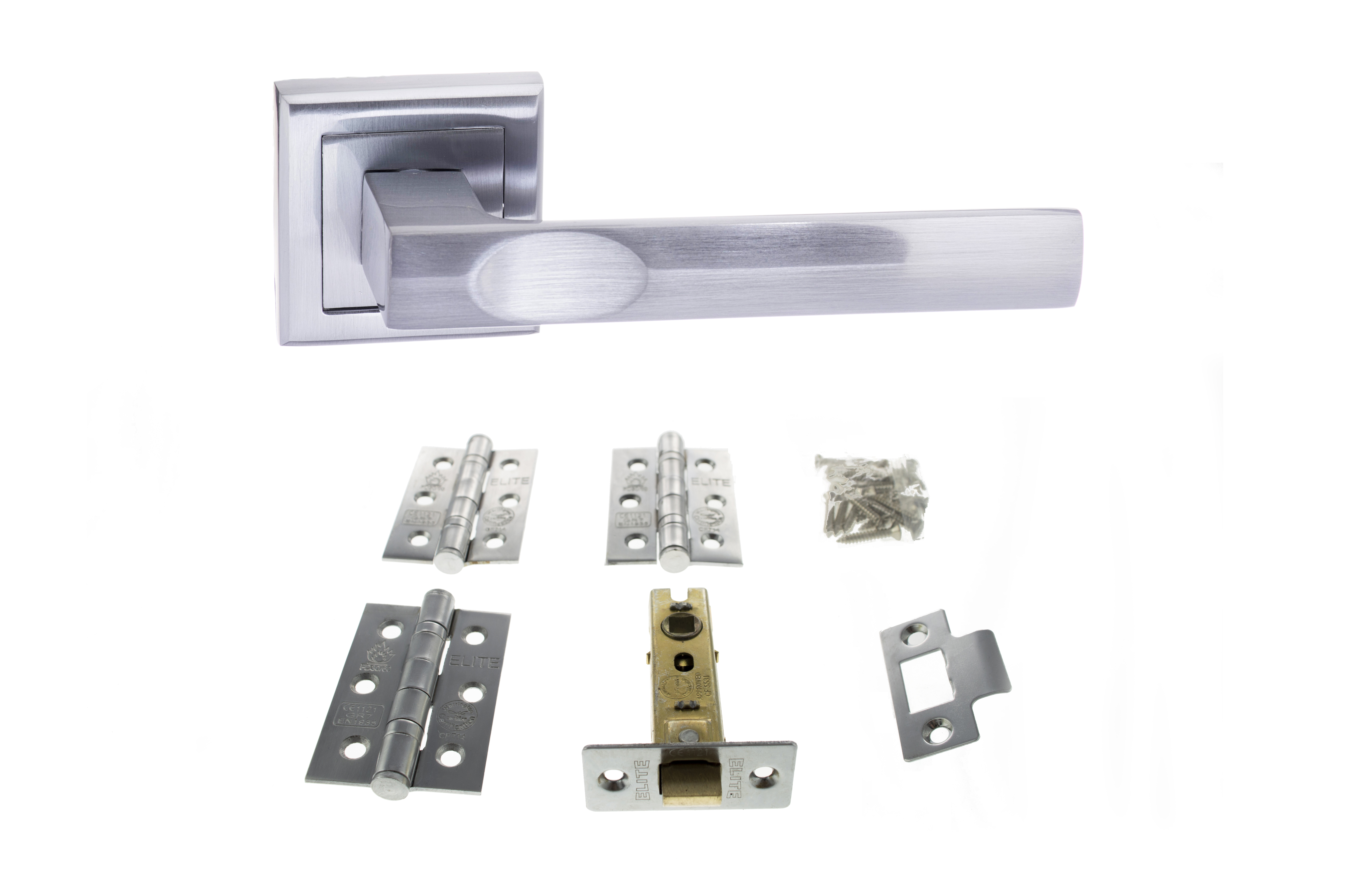 Atlantic Kansas Dorpac Bundle (3" Latch, 3"x2" Hingesx3) - Satin Chrome