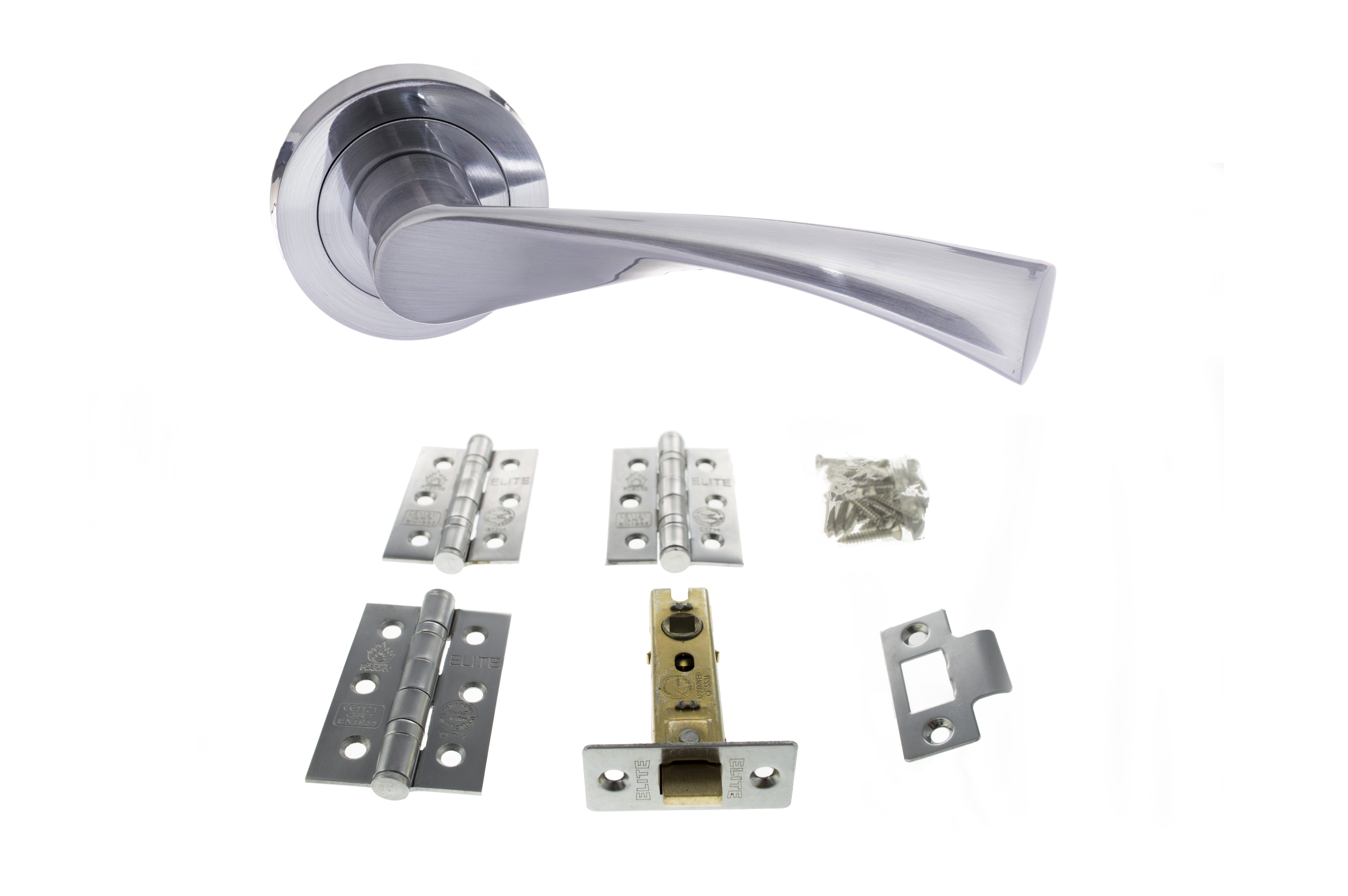 Atlantic Colorado Dorpac Bundle (3" Latch + 3"x2" Hingesx3) - Satin Chrome
