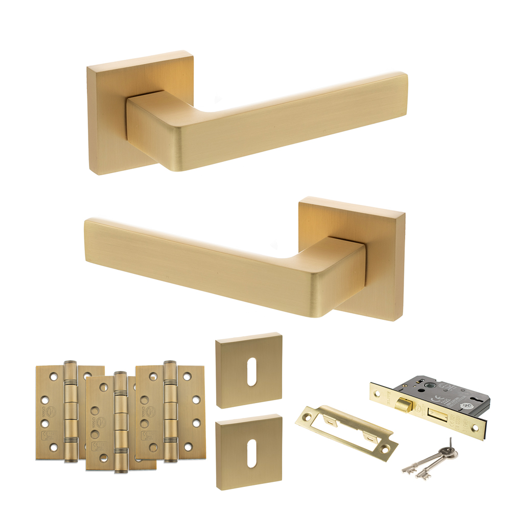 STATUS Montana Door Handle Pack (3 Lever Lock Set - 2.5