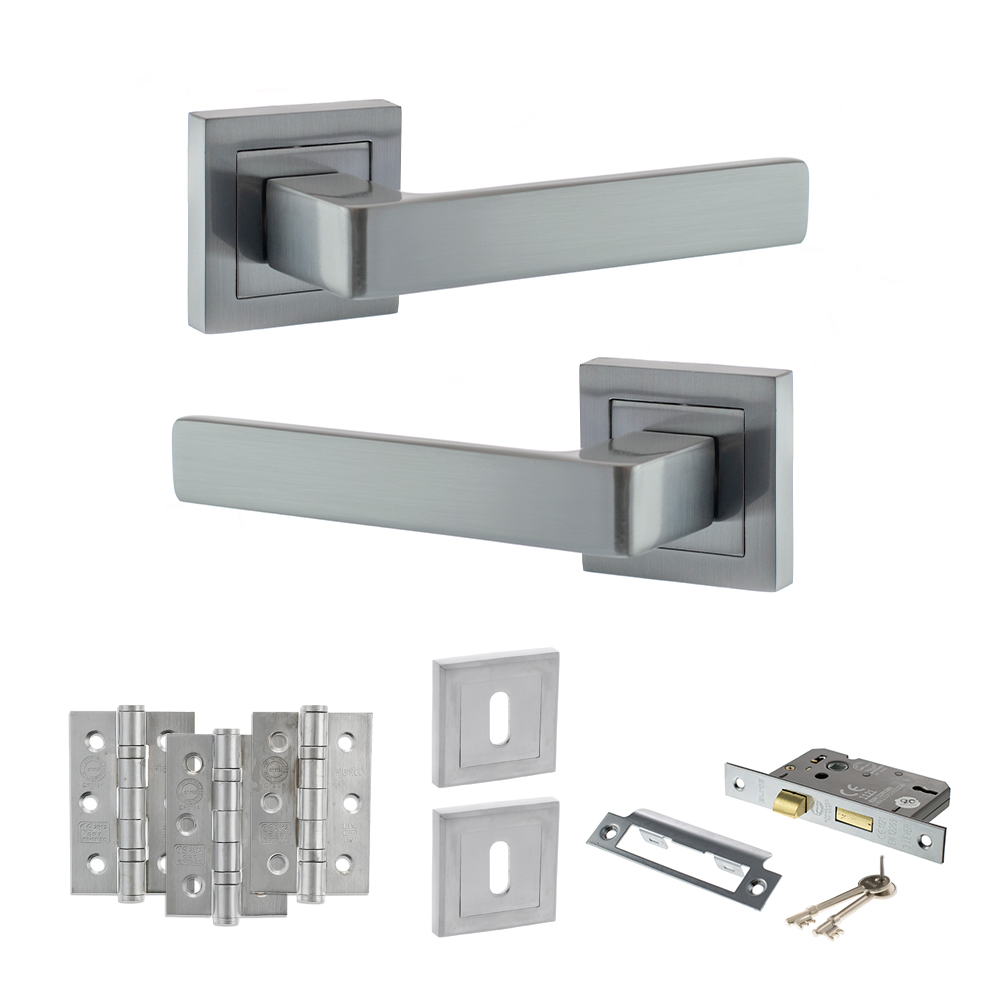 STATUS Montana Door Handle Pack (3 Lever Lock Set - 3